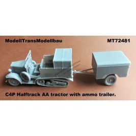 C4P Halftrack AA tractor with ammo trailer.
