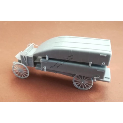 LMPD pontoon's trailer with spoked wheels. Two pontoon`s.