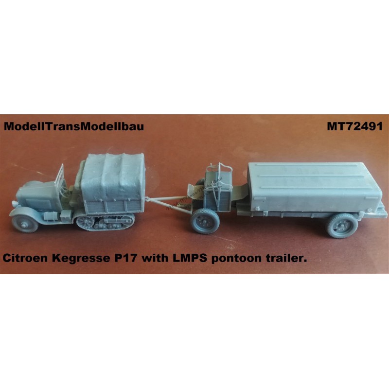 Citroen Kegresse P17 with LMPS pontoon trailer.