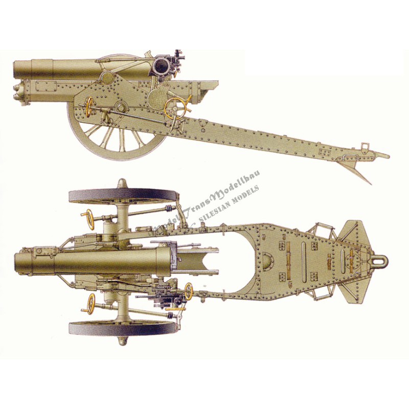 6 inch howitzer 26 cwt. 2 versions.