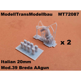 Italian 20mm Mod.39 Breda AA gun. 2 parts.