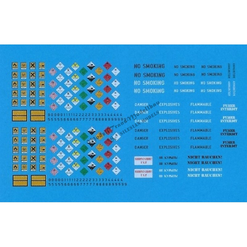 Hazardous goods warning labels+signs