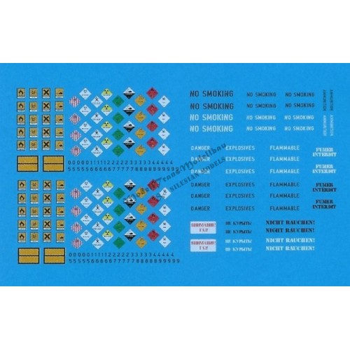 Hazardous goods warning labels+signs