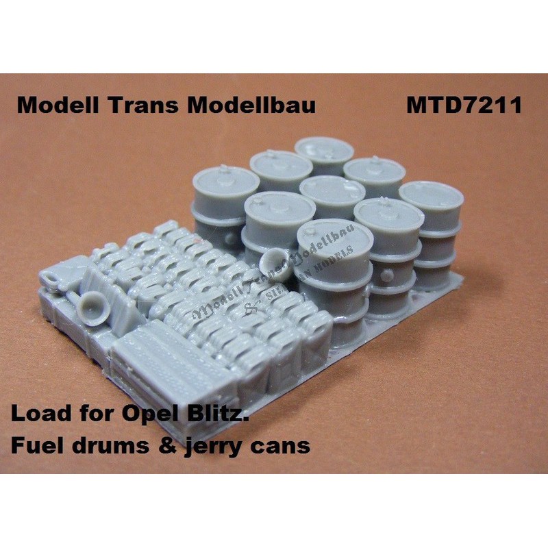 Load for Opel Blitz. Fuel drums & jerry cans.