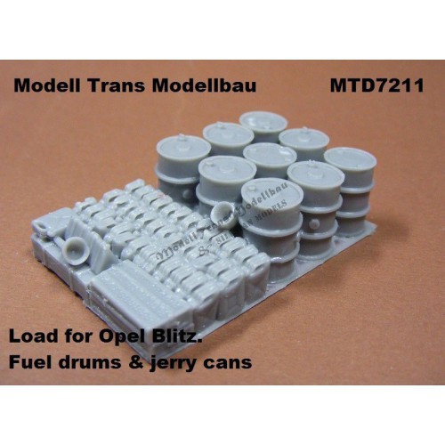 Load for Opel Blitz. Fuel drums & jerry cans.